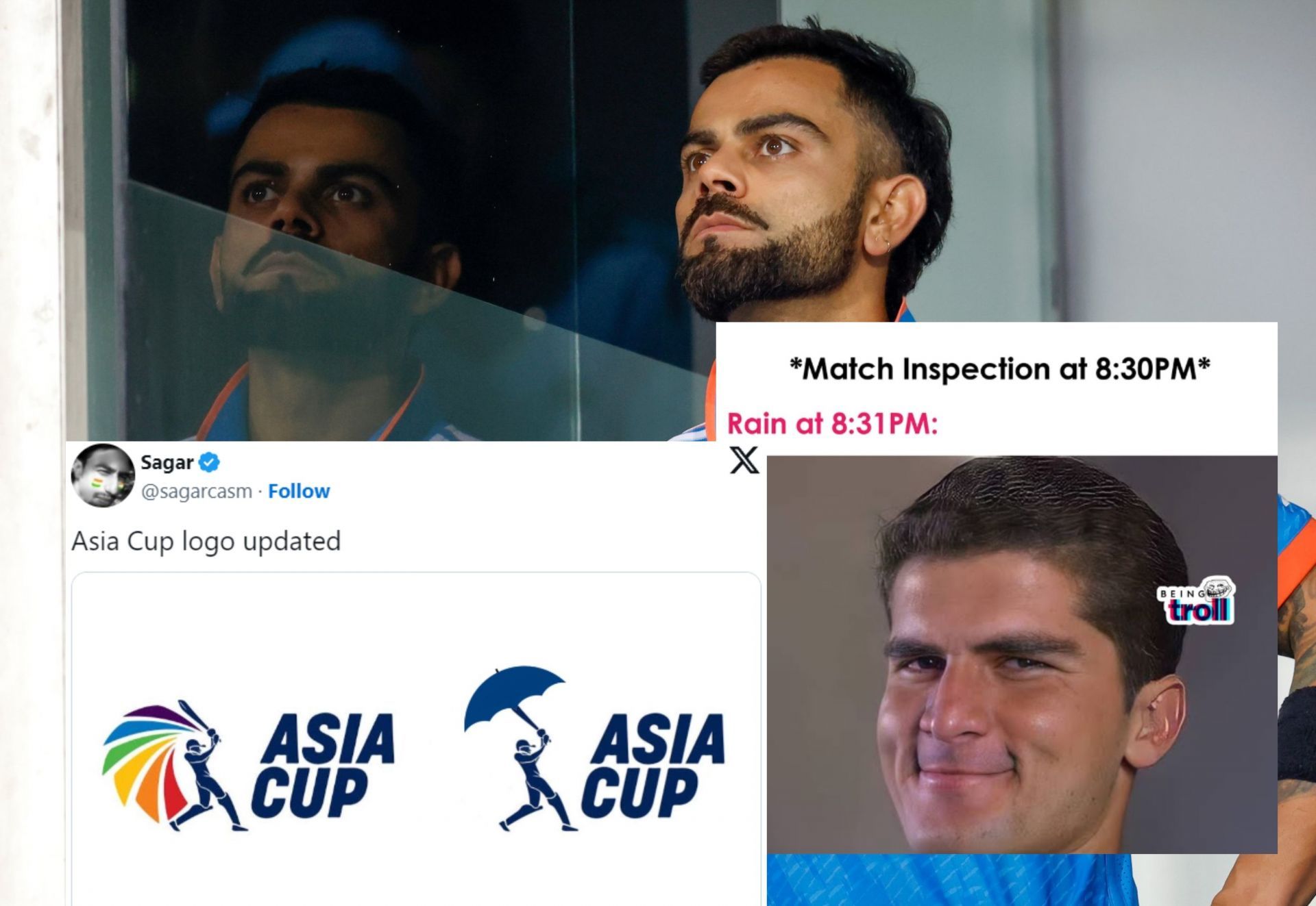 Fans share funny memes as rain forces IND vs PAK match to move to a reserve day.