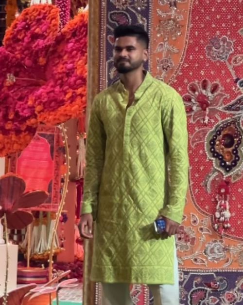 Shreyas Iyer at the Ambani residence in Mumbai. (Pic: Instant Bollywood/ Instagram)