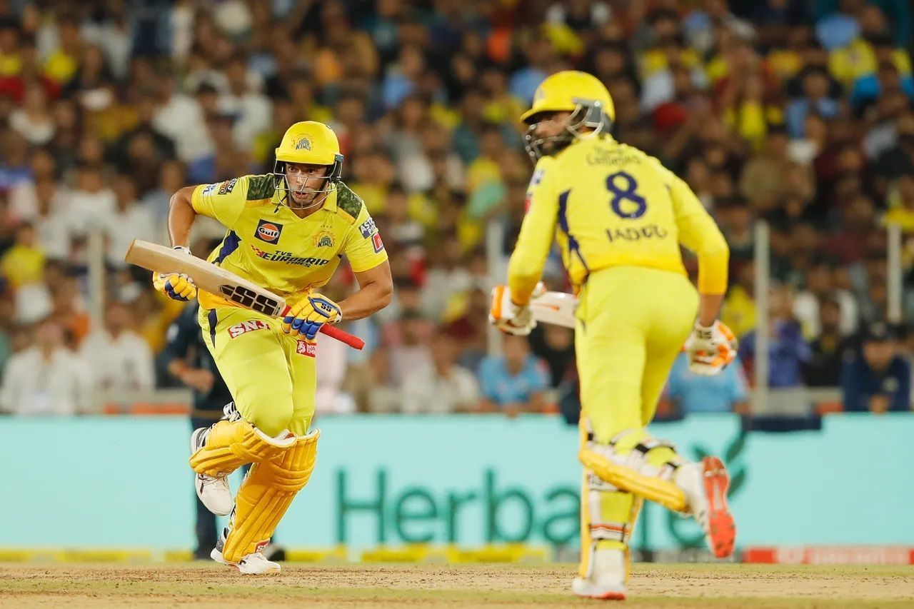 Shivam Dube was at the non-strikers end when Ravindra Jadeja hit the winning boundary. [P/C: iplt20.com]