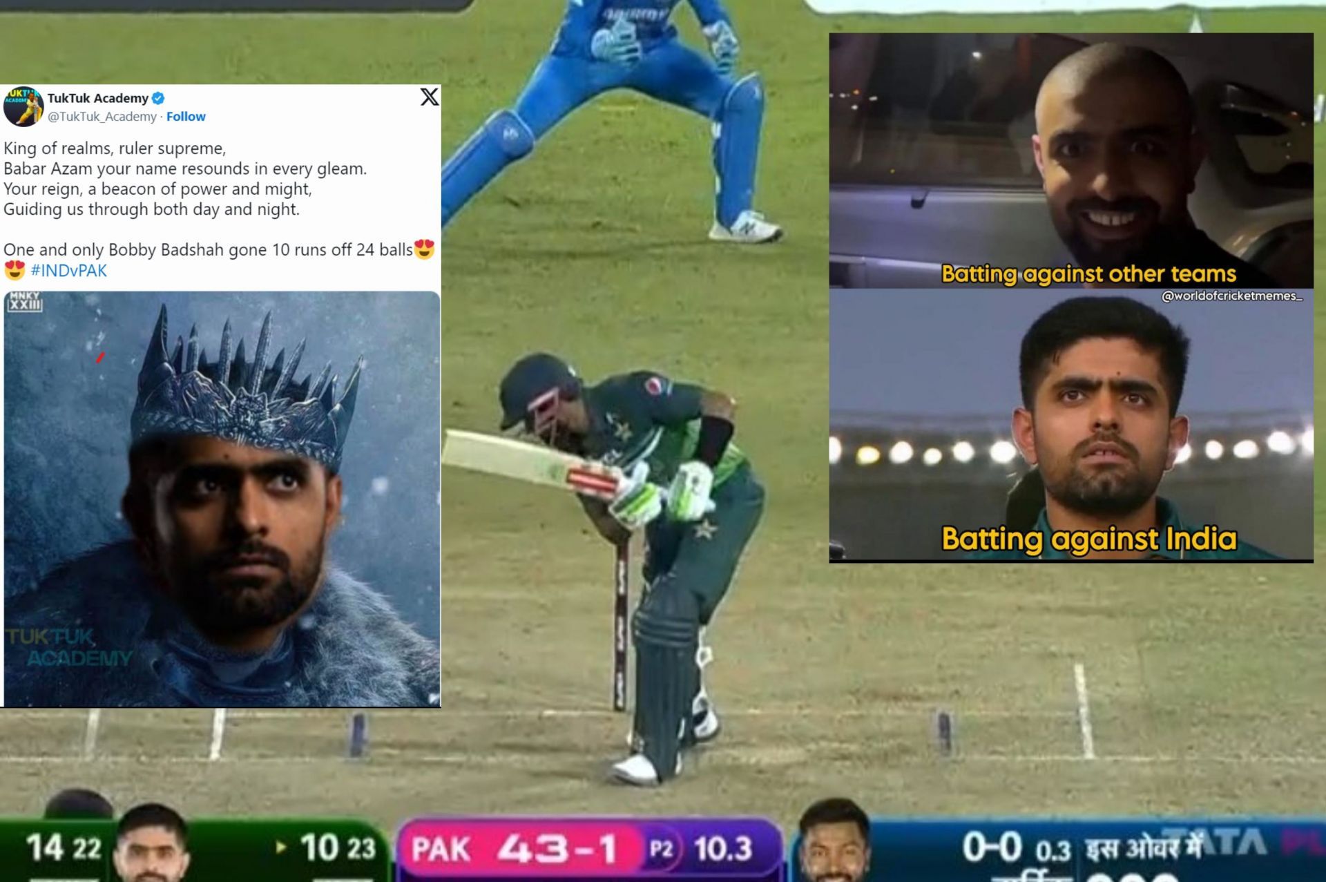 Fans troll Babar Azam after his failure against India on Monday. 