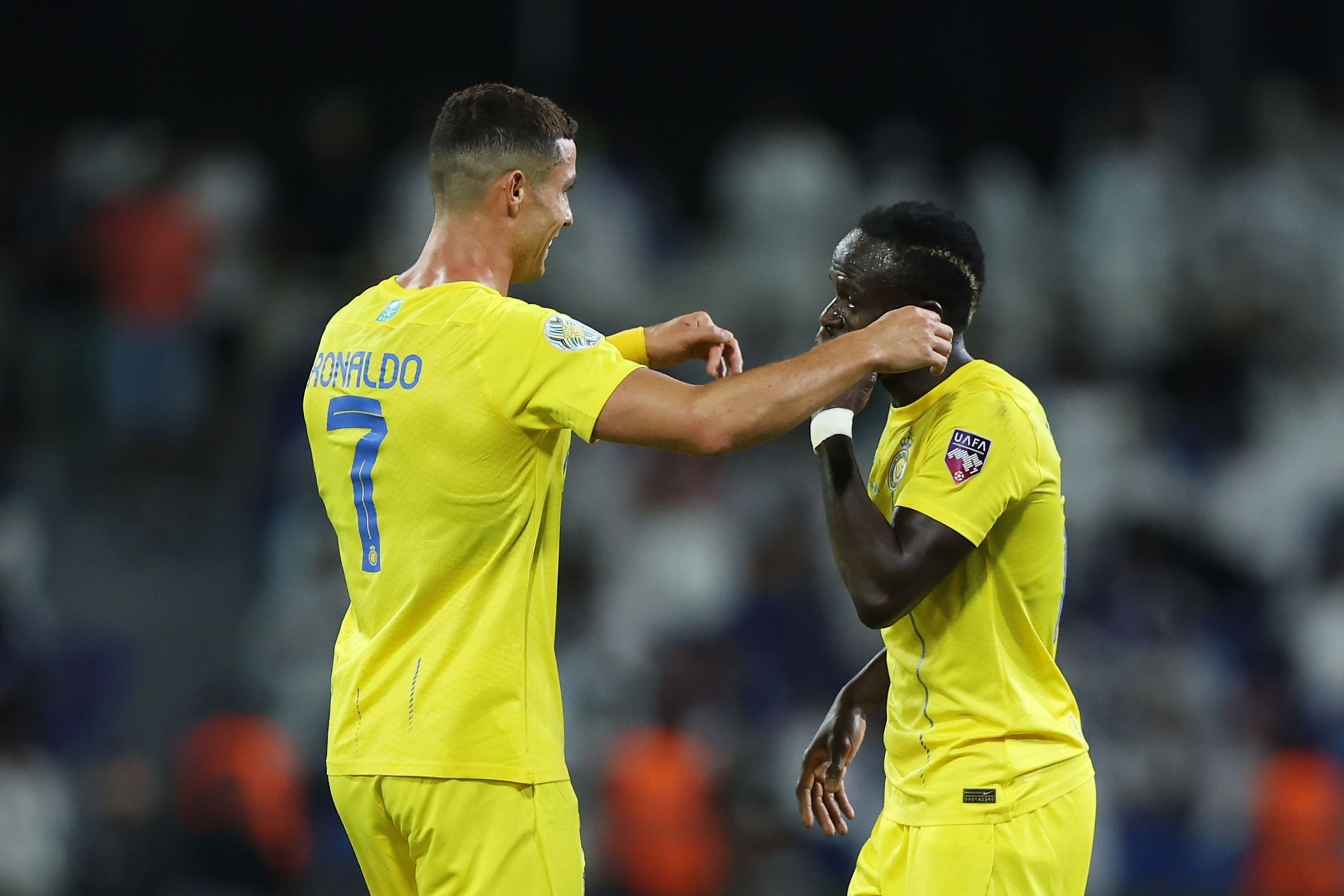 Cristiano Ronaldo (left) spoke glowingly of Sadio Mane&#039;s move to Bayern.