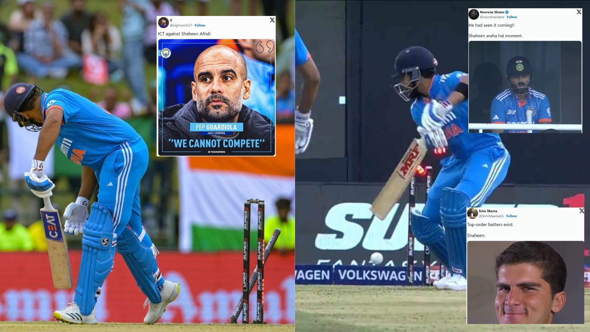 Rohit Sharma and Virat Kohli were just shell shocked after their dismissals (P.C.:X)