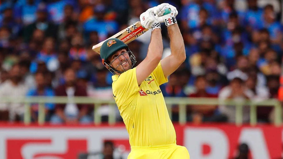 Mitchell Marsh of Australia in action. Courtesy: Twitter 