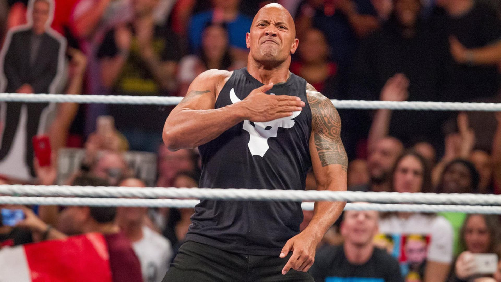 The Rock inside the ring. Image Credits: wwe.com 