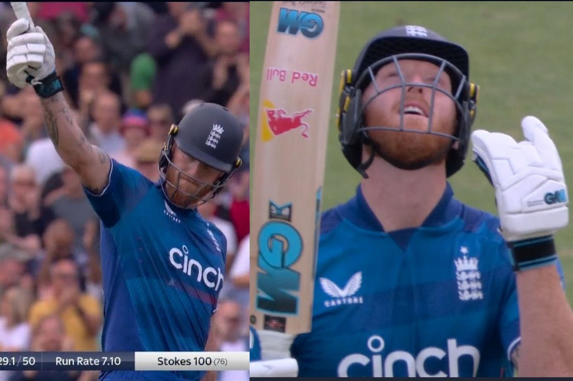 Ben Stokes celebrating his century on Wednesday against New Zealand. 