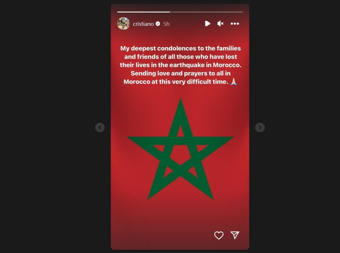 Screenshot of Cristiano Ronaldo&#039;s Instagram story