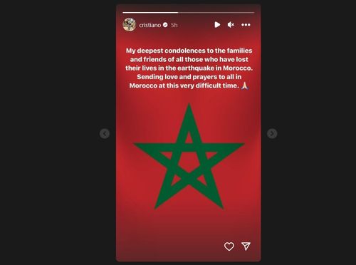 Screenshot of Cristiano Ronaldo's Instagram story