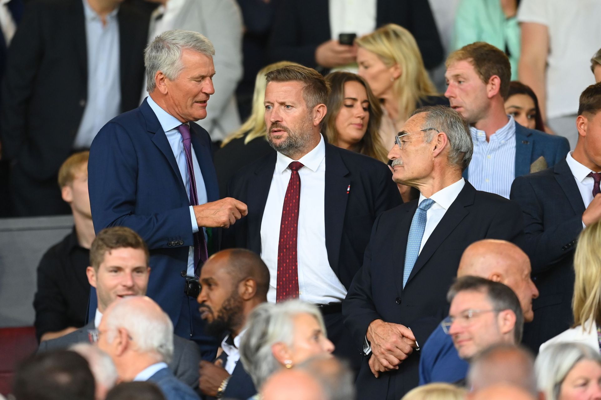 Richard Arnold (middle) told staff that Mason Greenwood was returning.