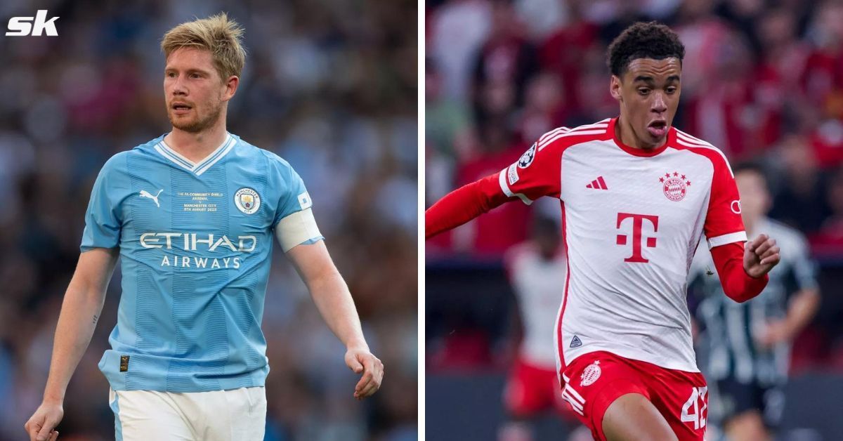 Kevin De Bruyne (left) and Jamal Musiala (right)