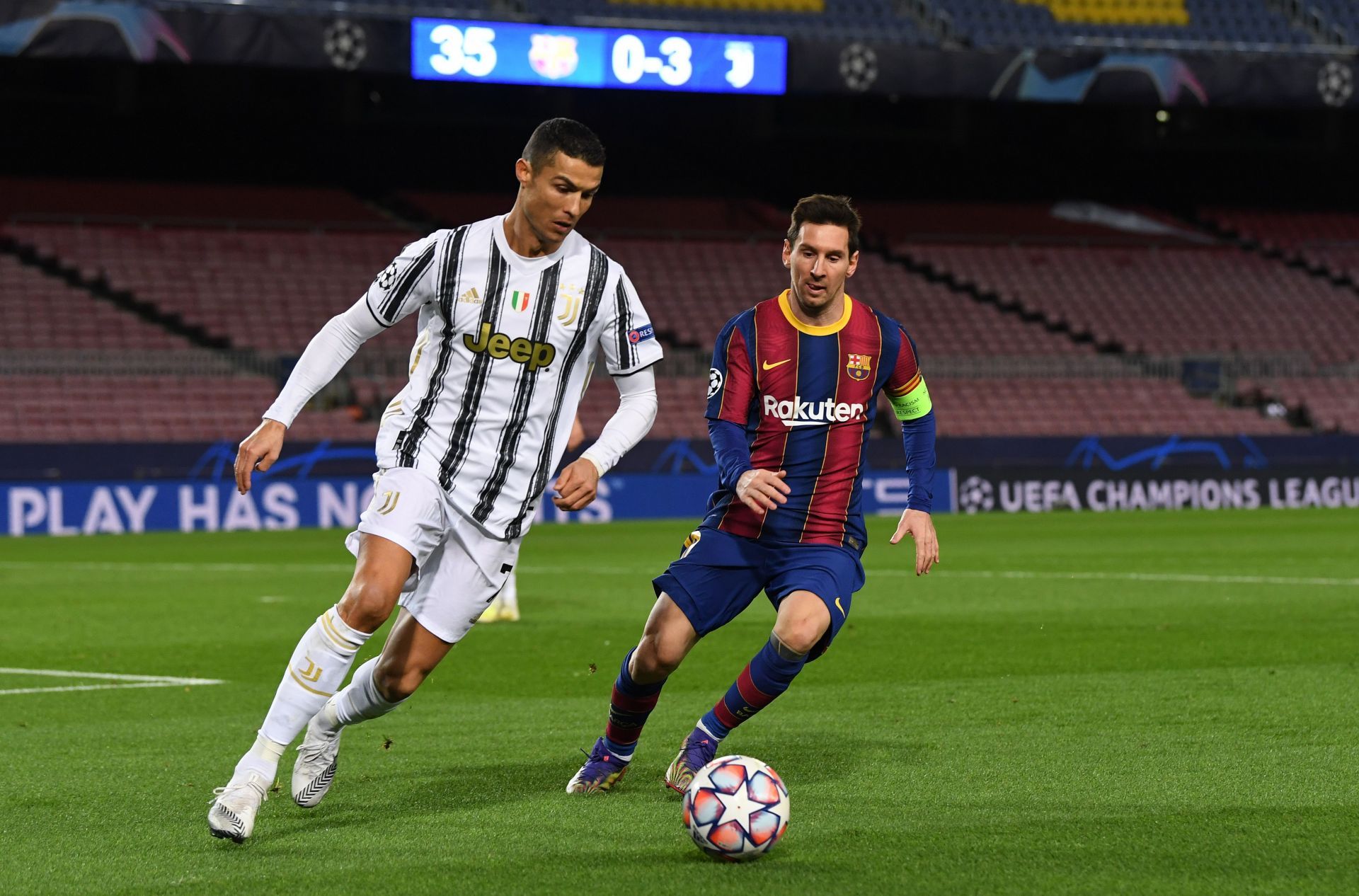 Cristiano Ronaldo and Lionel Messi (via Getty Images)