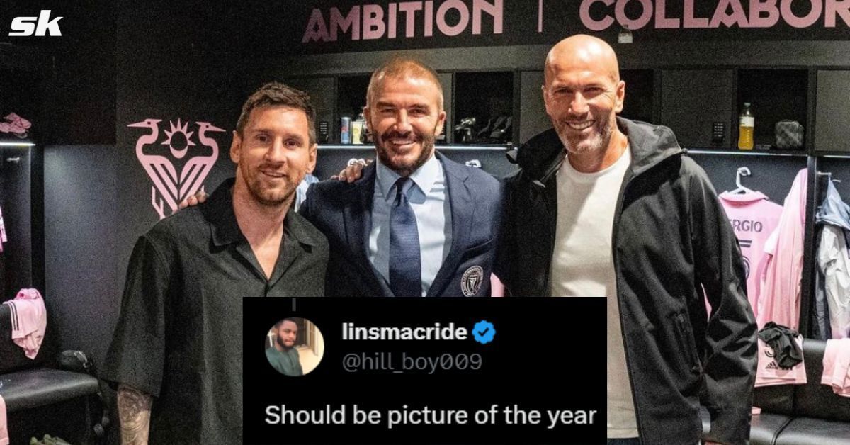 Lionel Messi, David Beckham and Zinedine Zidane (from left to right)