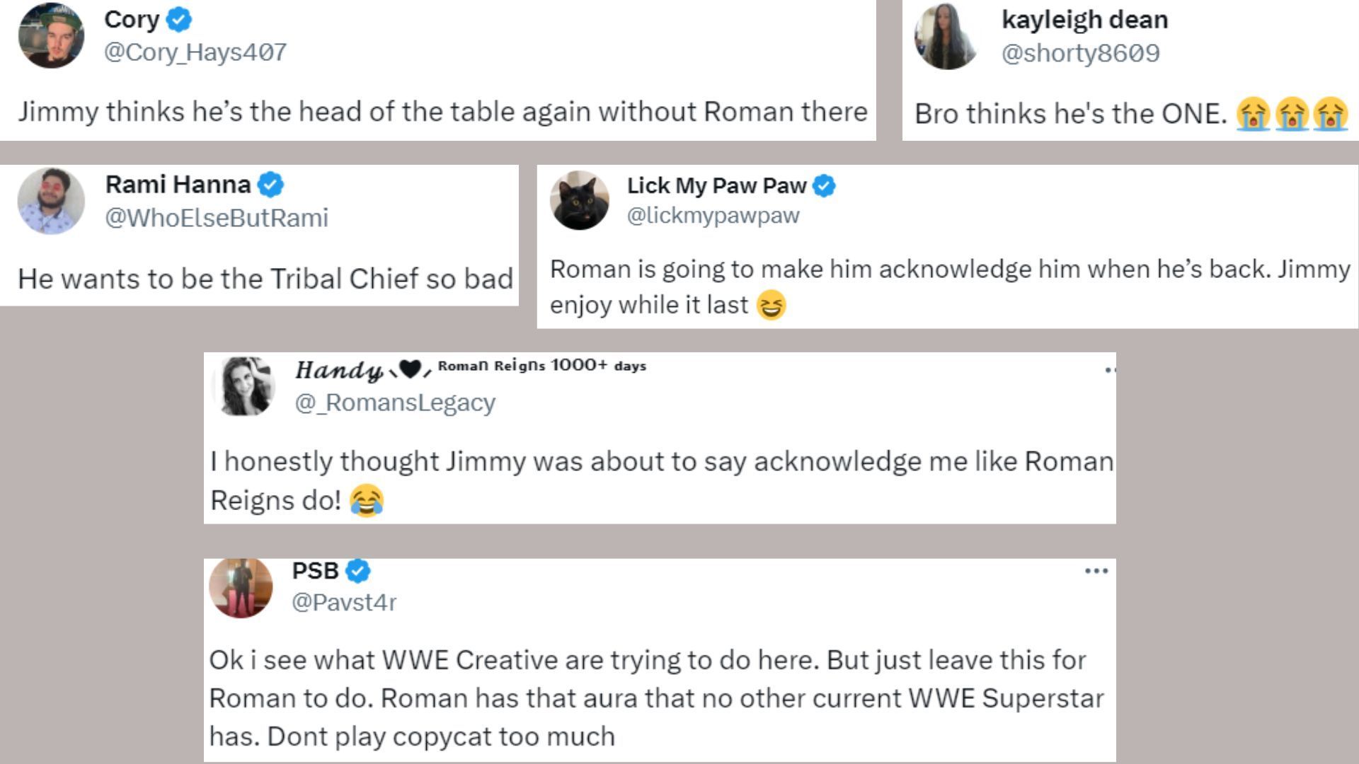 Reactions to Jimmy Uso acting like Roman Reigns on WWE SmackDown