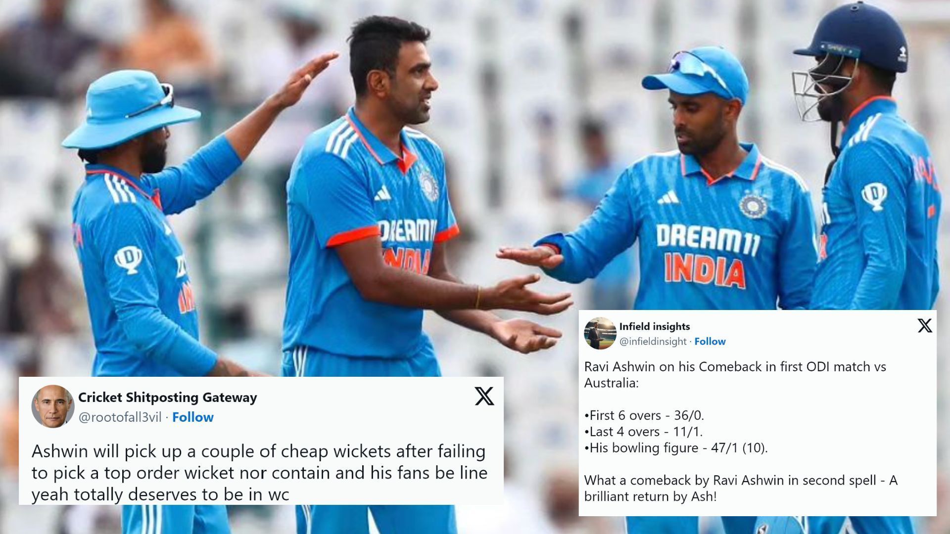 It was a mixed bag of reactions from fans on Ashwin