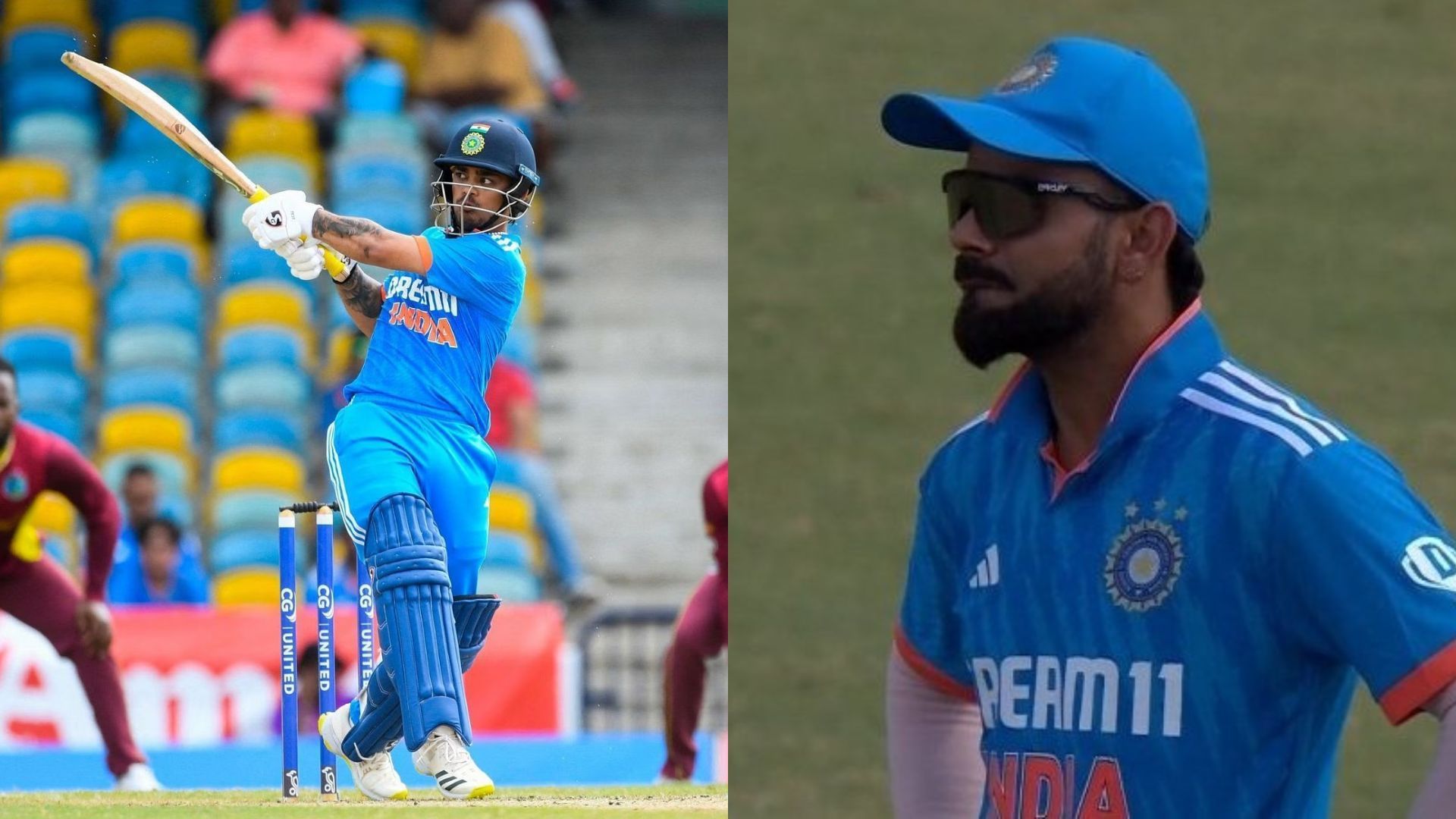 Ishan Kishan (L) &amp; Virat Kohli (P.C.:X)