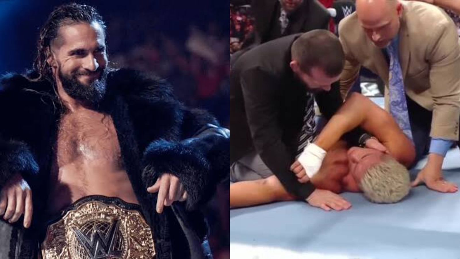 Seth Rollins (left); Cody Rhodes (right)