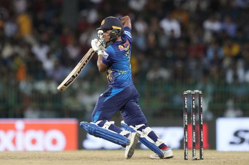 Dunith Wellalage played a fighting knock during Sri Lanka's chase. [P/C: AP]