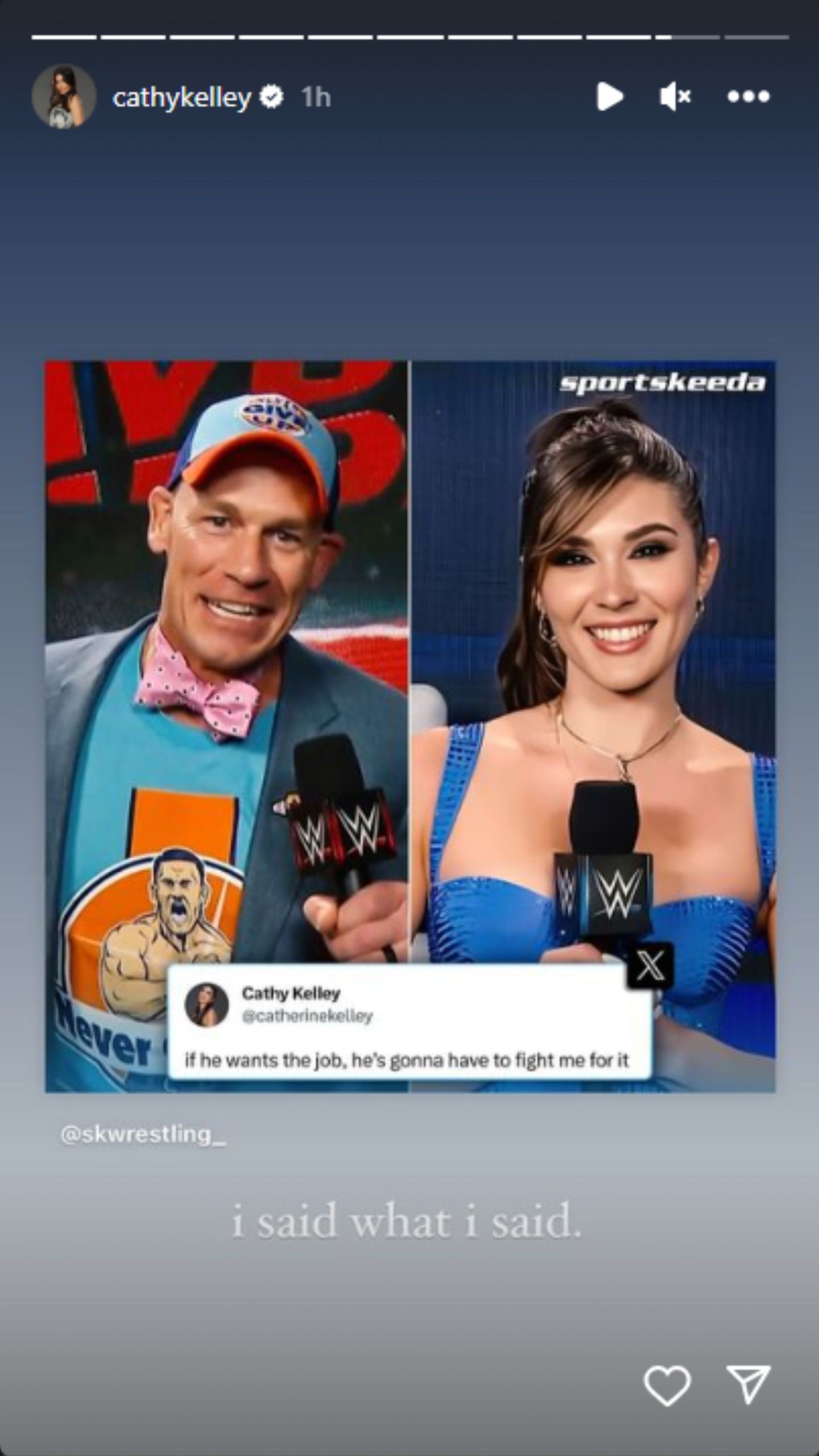 Cathy Kelley on what he recently said about John Cena.