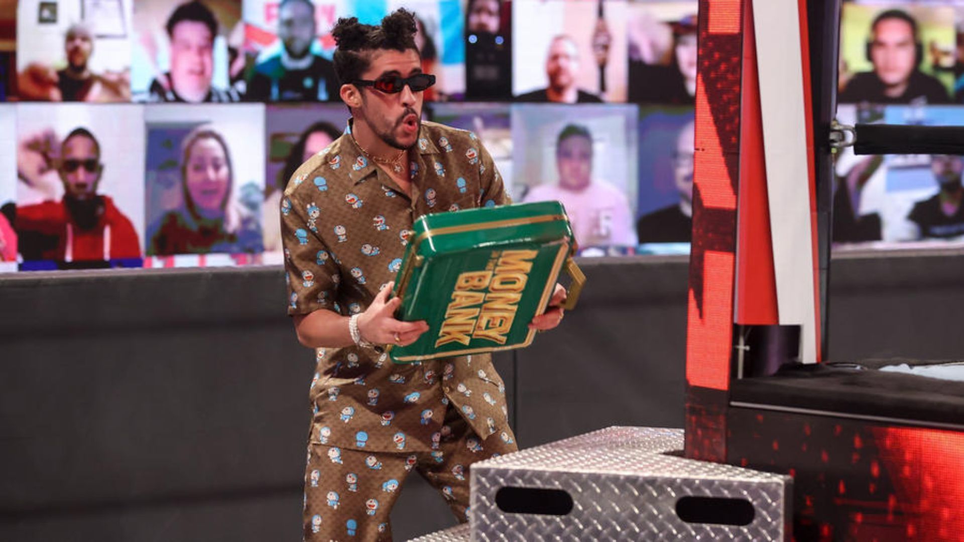 Bad Bunny during a WWE episode. Image Credits: wwe.com 