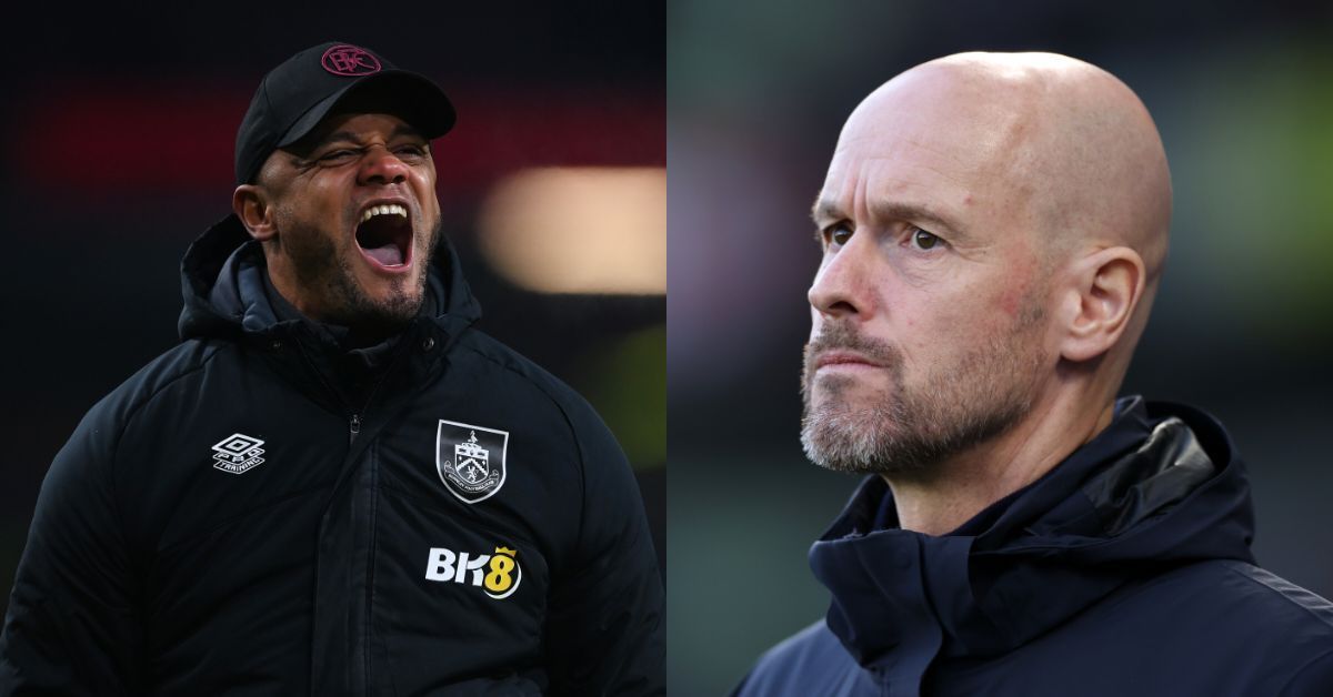 Erik ten Hag and Vincent Kompany (via Getty Images)