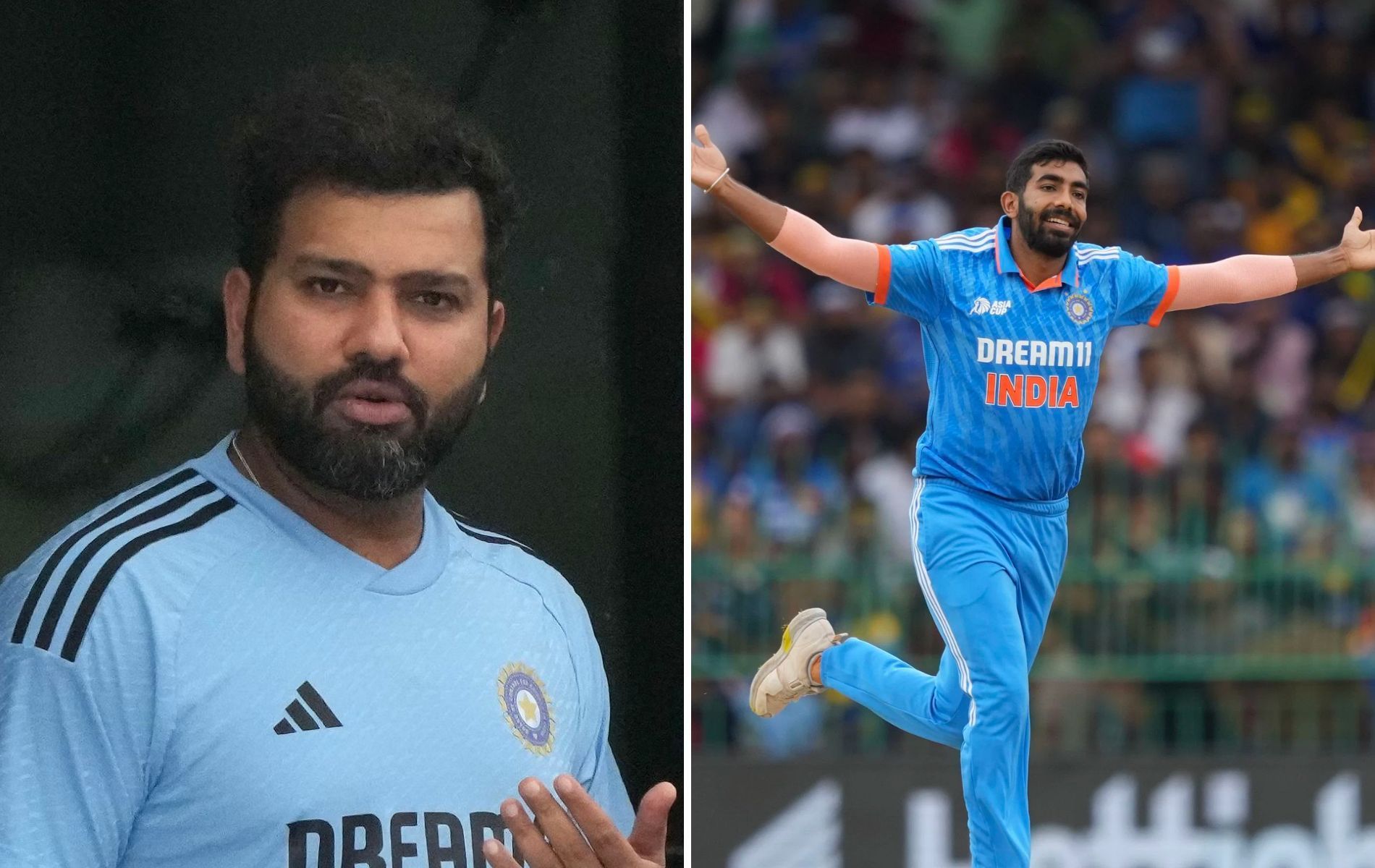 Rohit Sharma (L) and Jasprit Bumrah. (Pics: Getty)