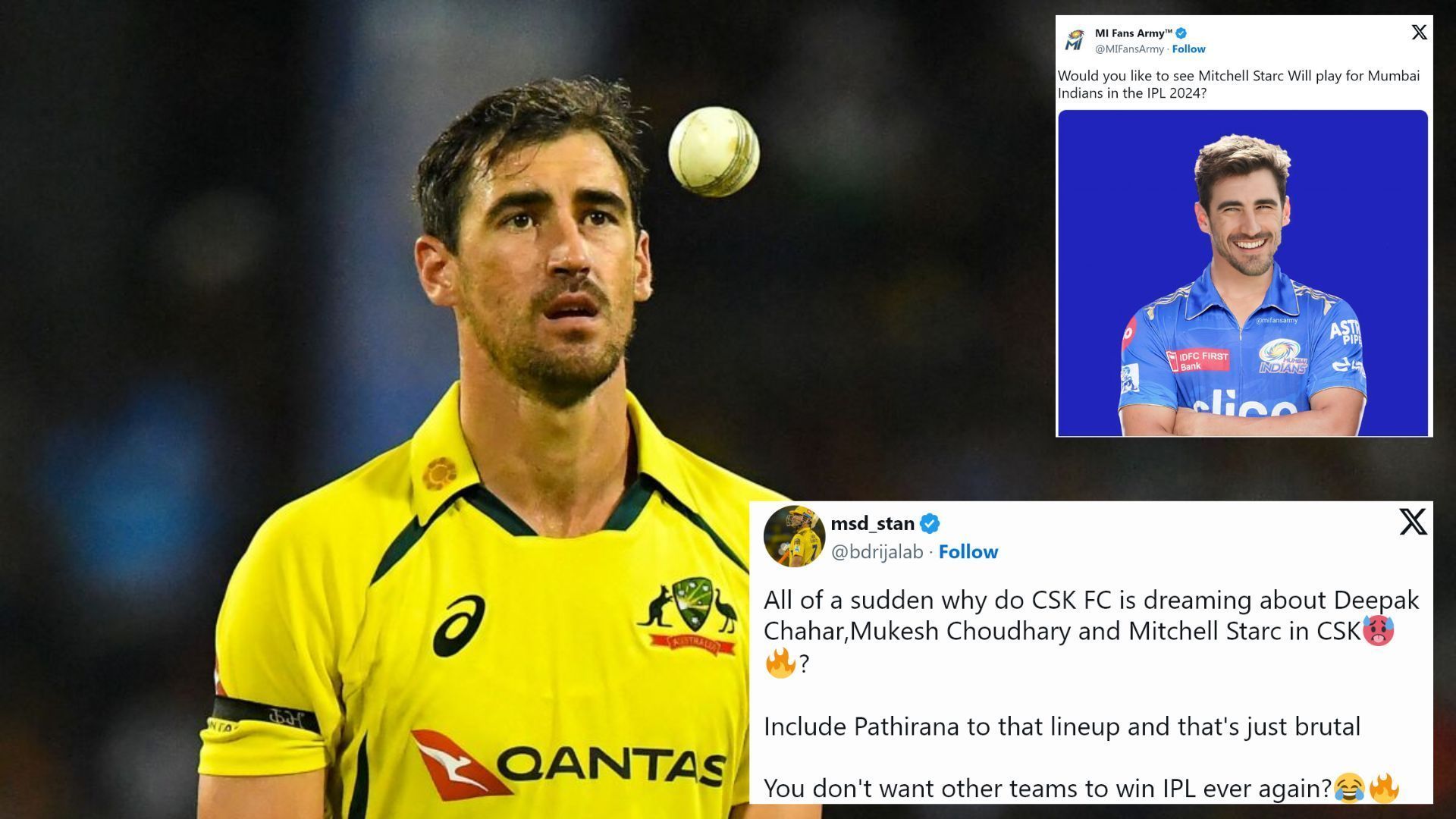 Fans from different franchises have started to dream about having Mitchell Starc in their IPL team (P.C.:X)