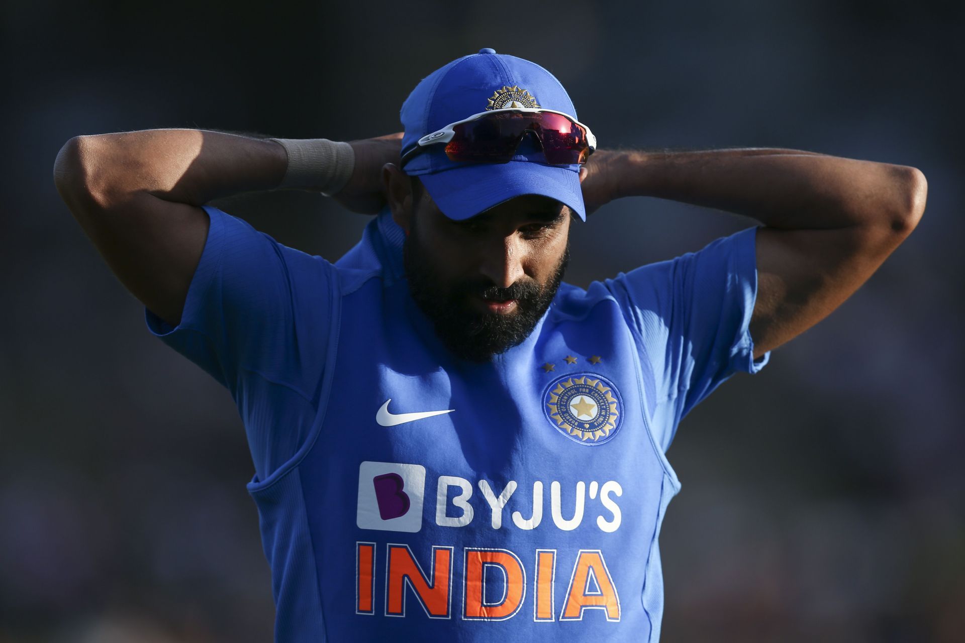 Mohammed Shami in action, New Zealand v India - ODI: Game 1