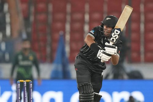 Rachin Ravindra in action against Pakistan.