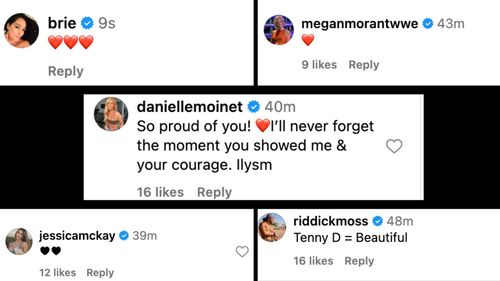 Superstars react to Emma's post on Instagram.