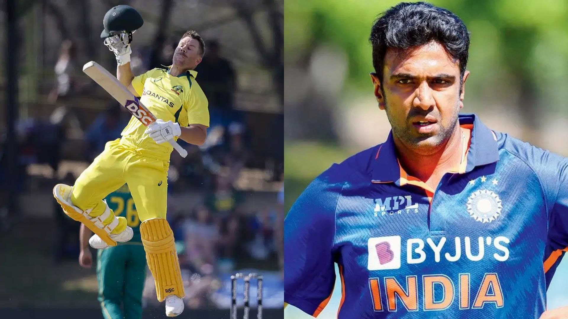 David Warner (L) will look to dominate Ravichandran Ashwin in the ODI series (P.C.:X)