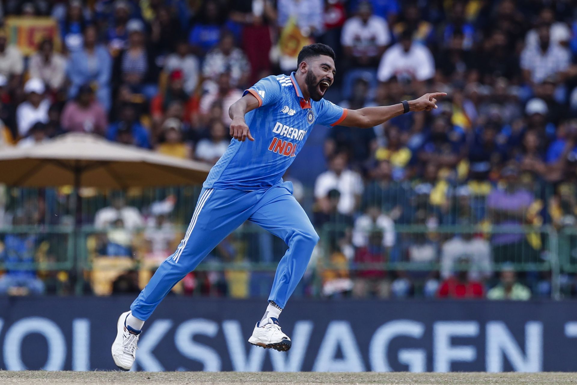 Mohammed Siraj during his fiery spell vs Sri Lanka [Getty Images]