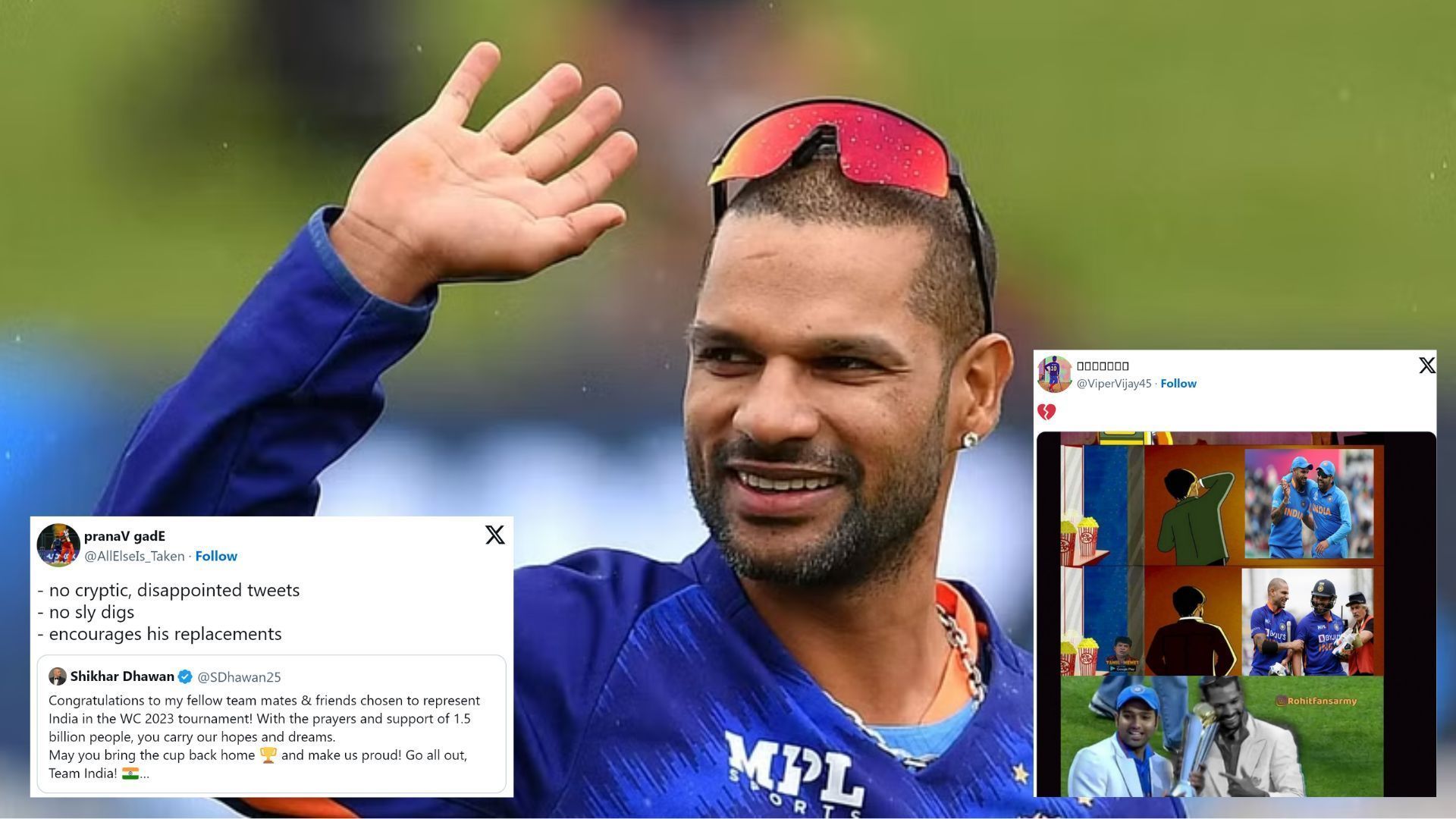 Fans appreciated Dhawan for accepting the decision sportingly (P.C.:X)