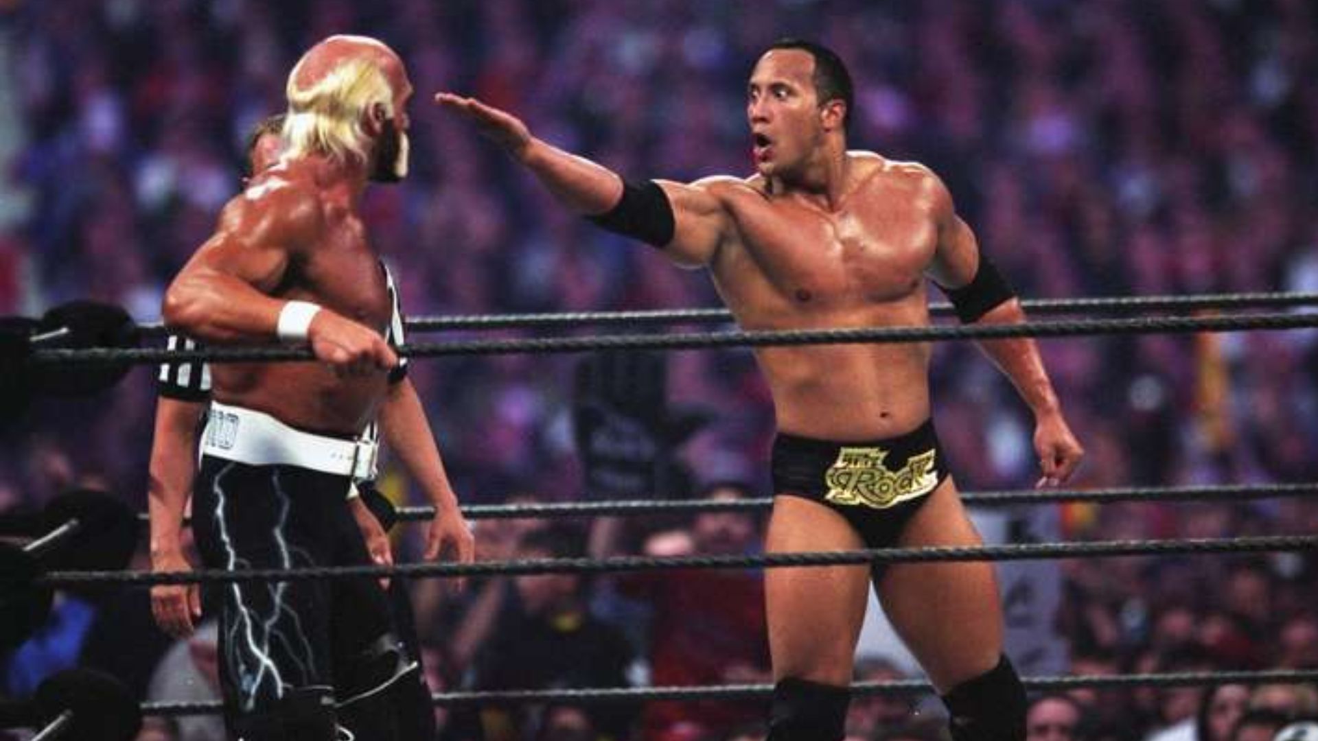 Hulk Hogan (left) and The Rock (right)