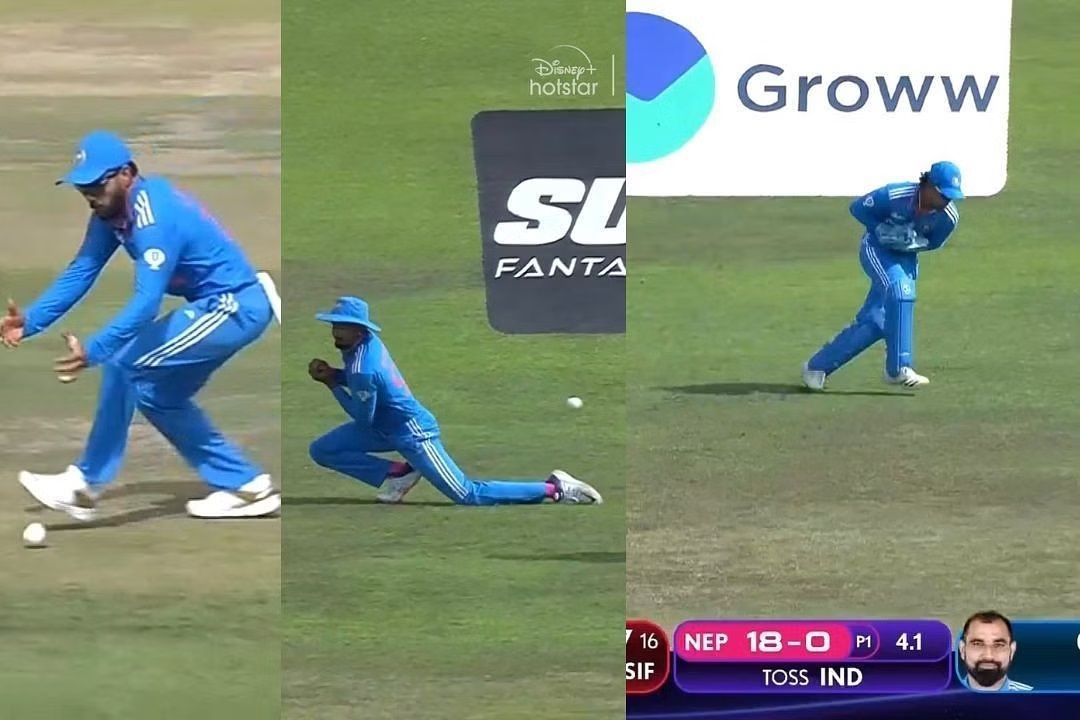 India grassed three catches in the first five overs.