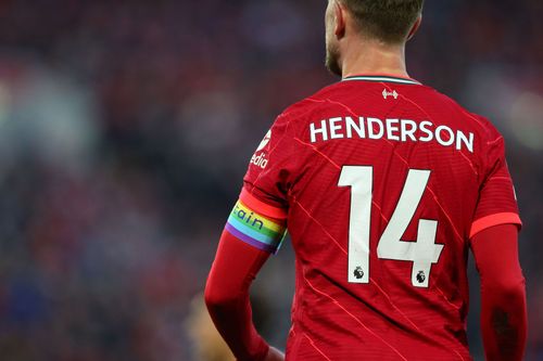 Jordan Henderson wore a rainbow captain's armband in support of the LGBT community.