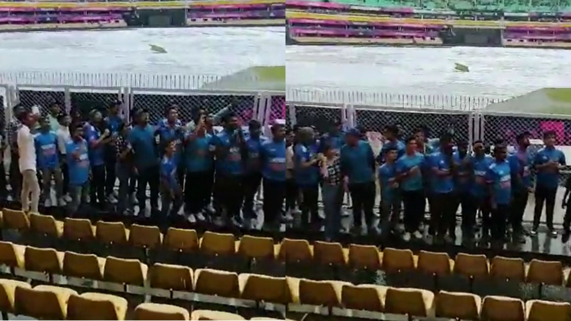 Snippets from the video where fans are cheering on in the rain (P.C.:X)
