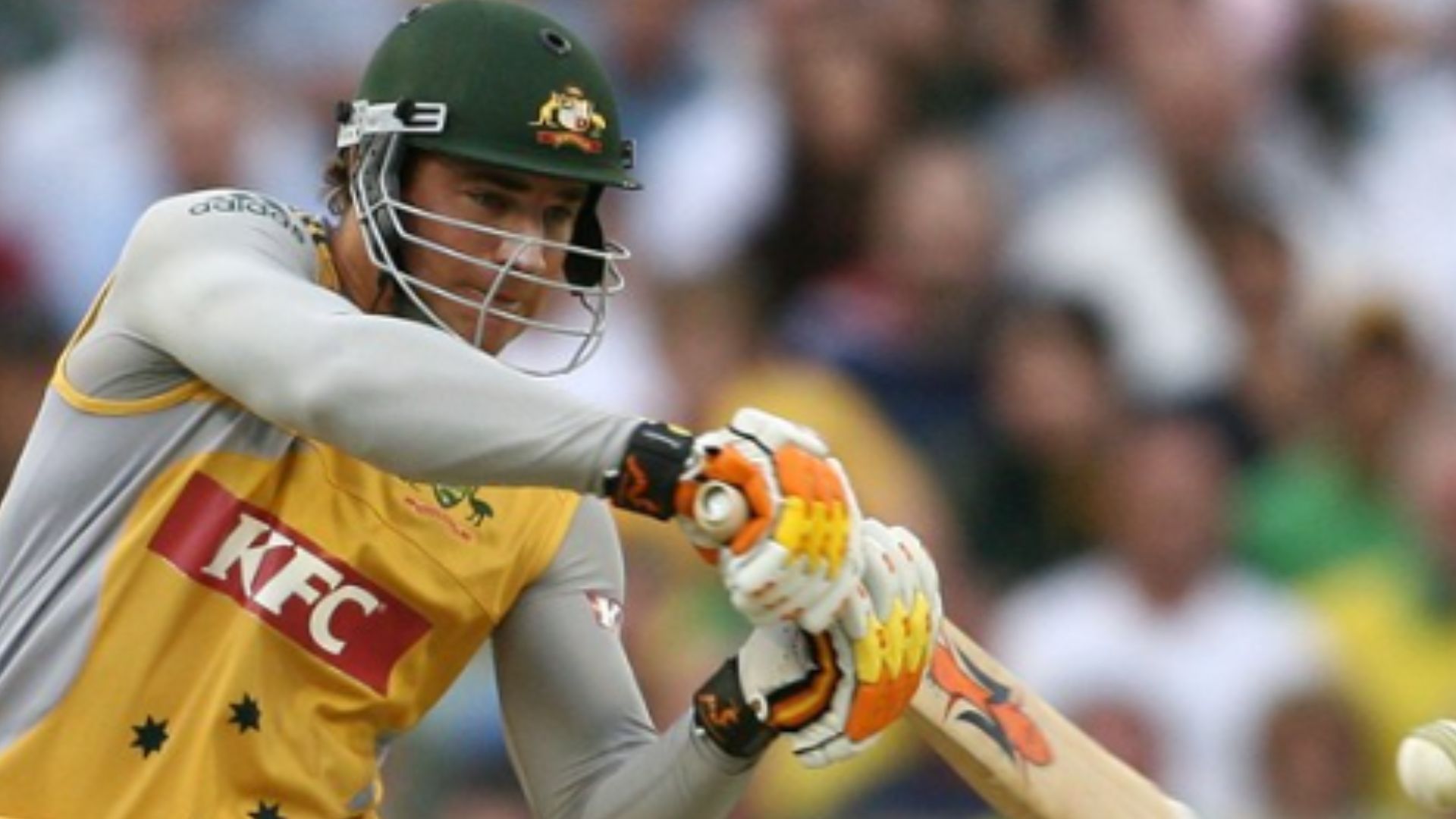 Luke Pomersbach plays a shot during his only international game (Pic: Getty) 