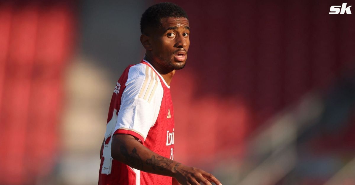 Arsenal striker Reiss Nelson looks on