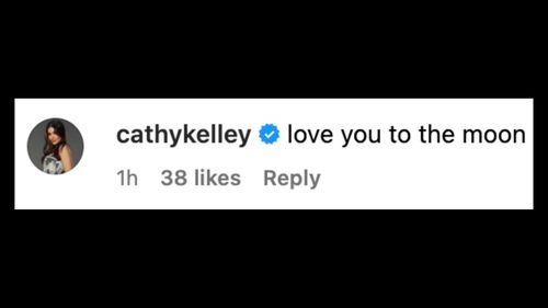 Cathy Kelley reacts to Kai's birthday message.