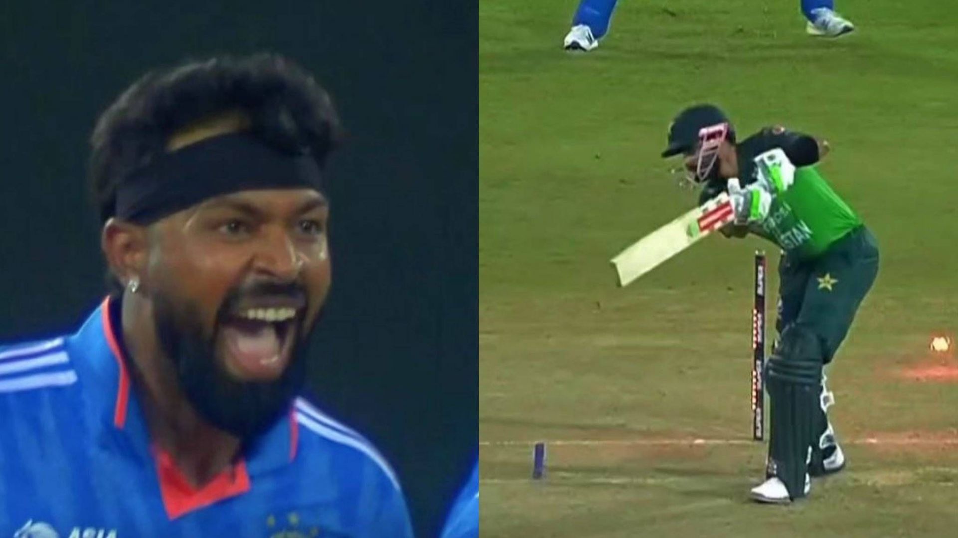 Hardik Pandya picked up the big wicket of Babar Azam