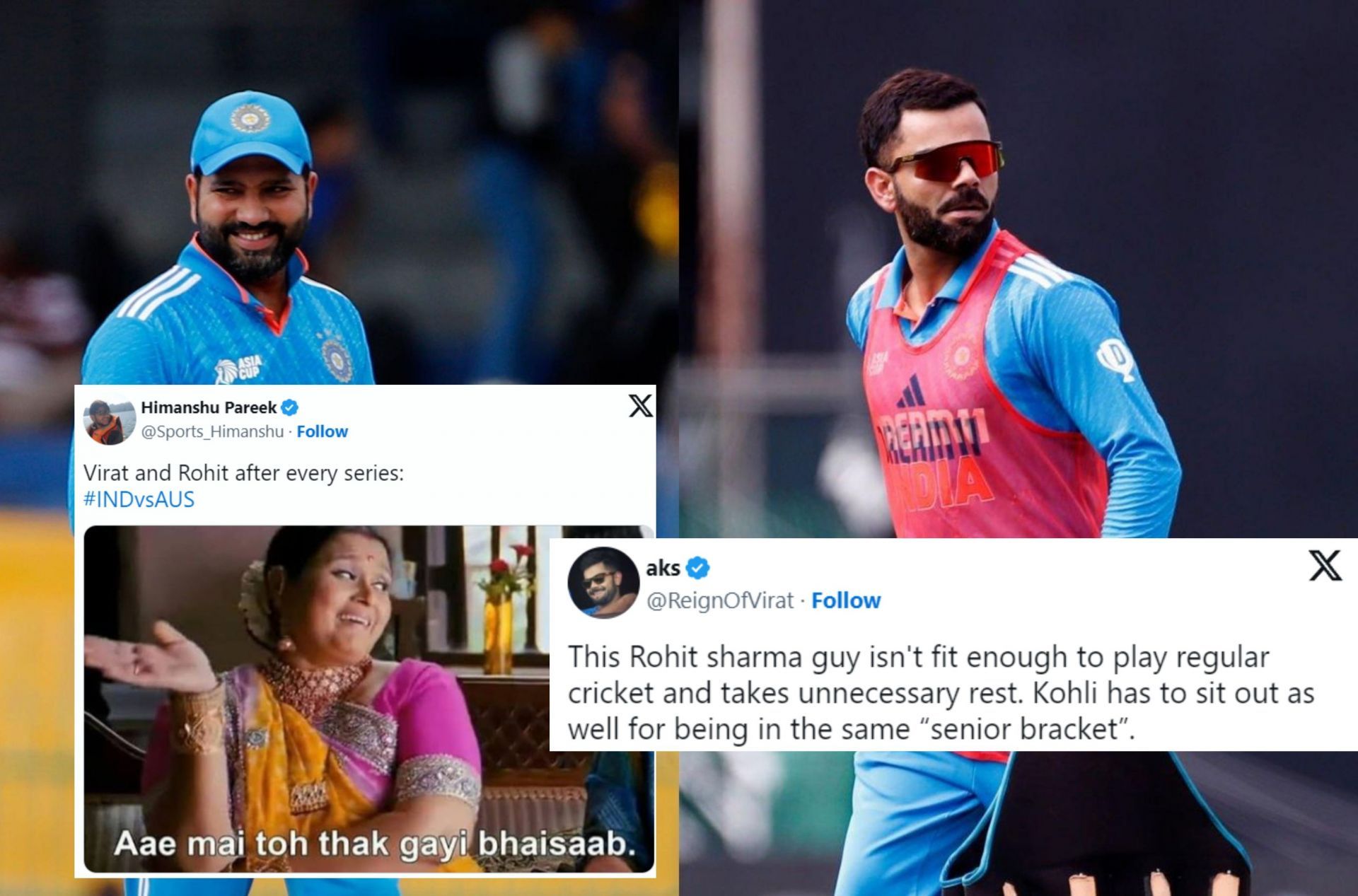 Fans react after Rohit Sharma and Virat Kohli were rested for first 2 matches of Australia series. 