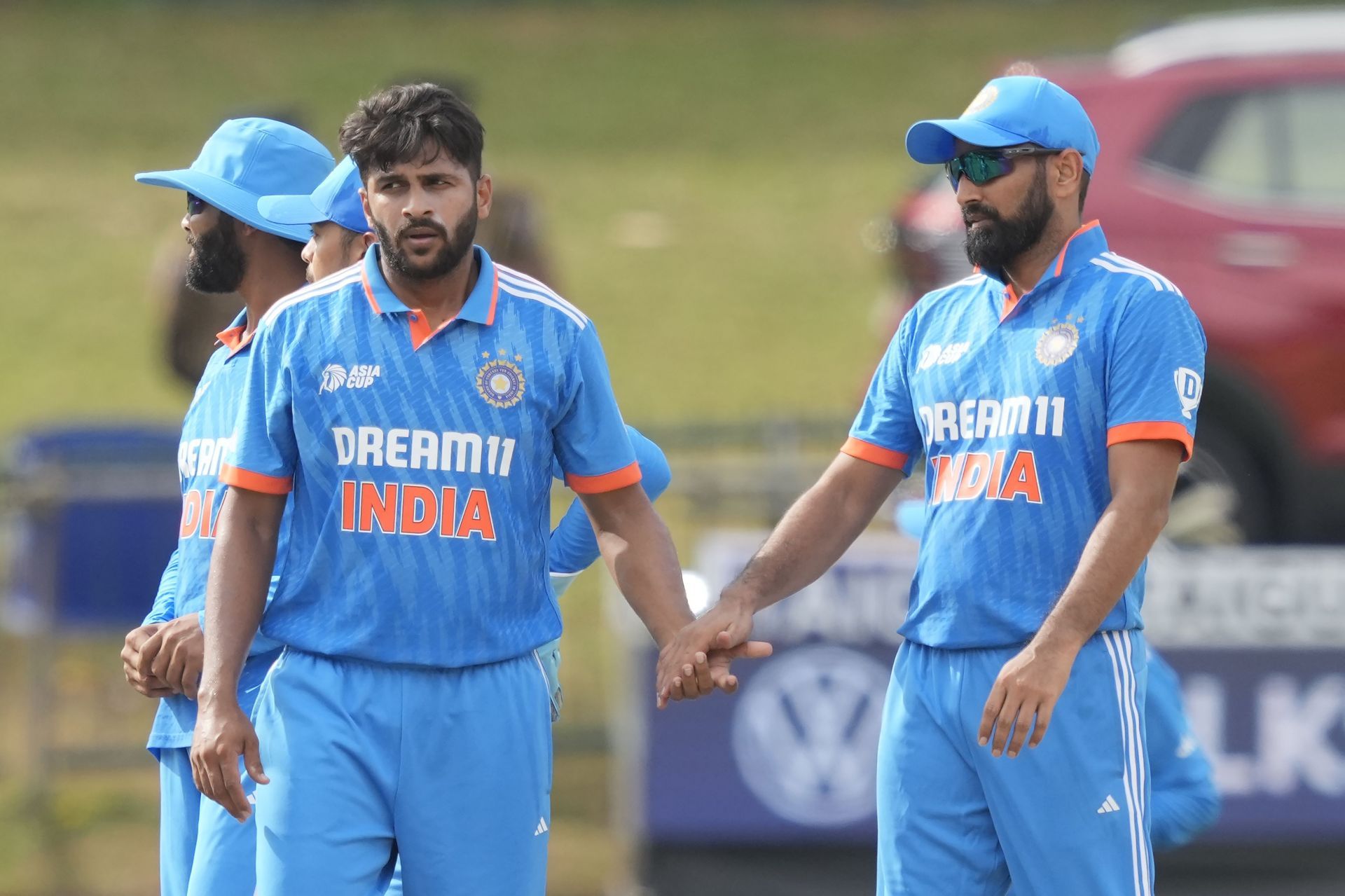 Shardul Thakur [left] bowled only four overs against Nepal