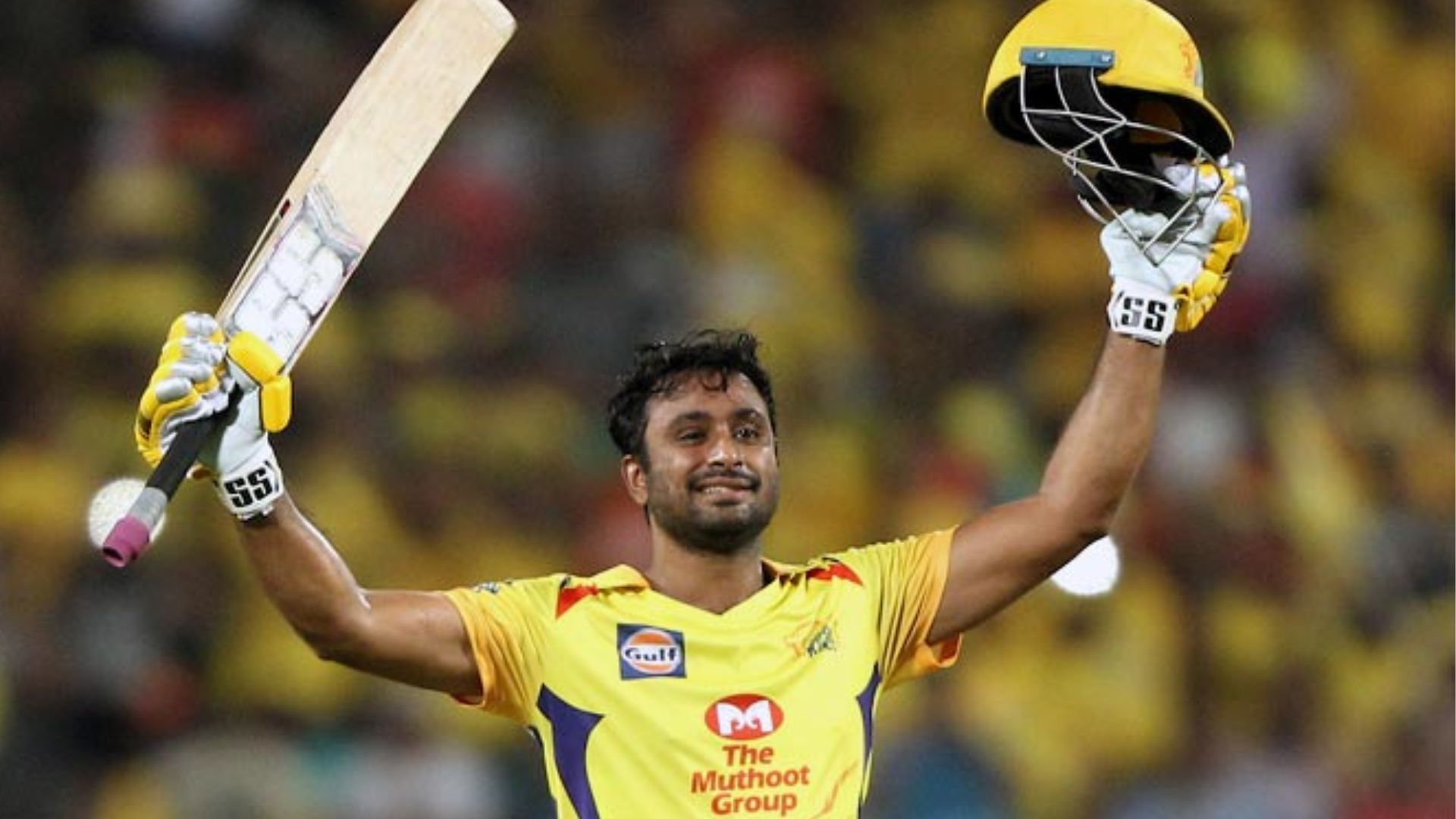 Ambati Rayudu celebrates after scoring his only IPL century in 2018 (Pic: BCCI) 