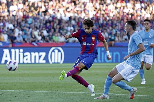 Joao Felix (right) arrived at the Camp Nou this summer.