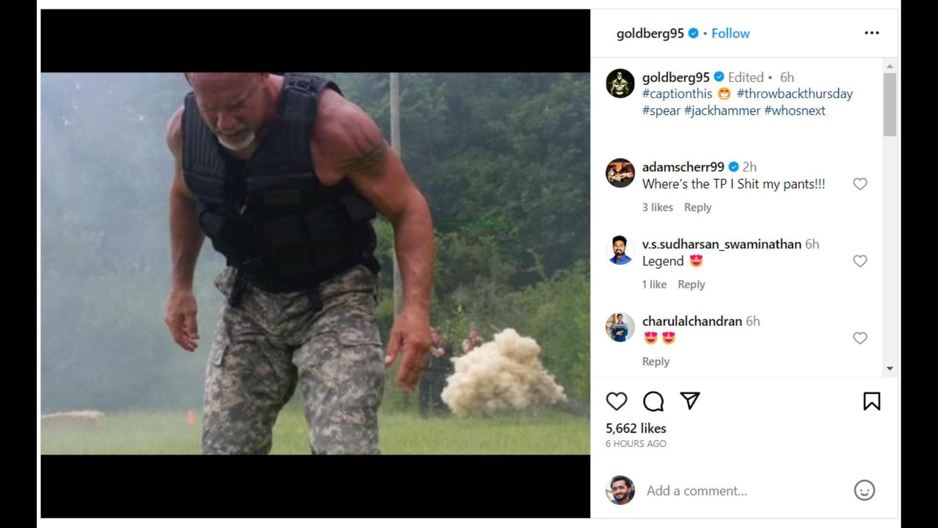 Braun Strowman comments on Goldberg&#039;s recent Instagram post