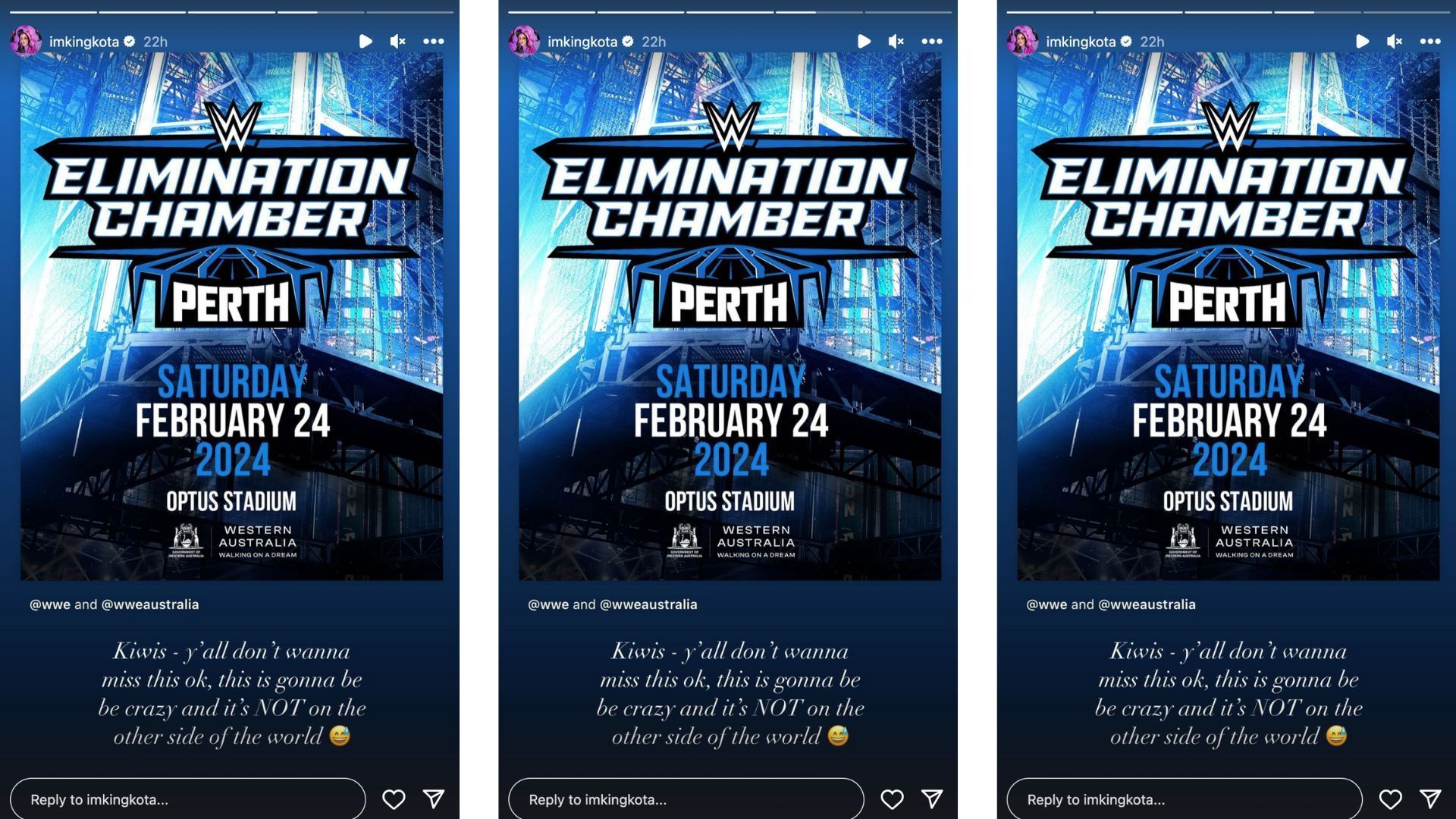 Elimination Chamber will air in Australia next year.