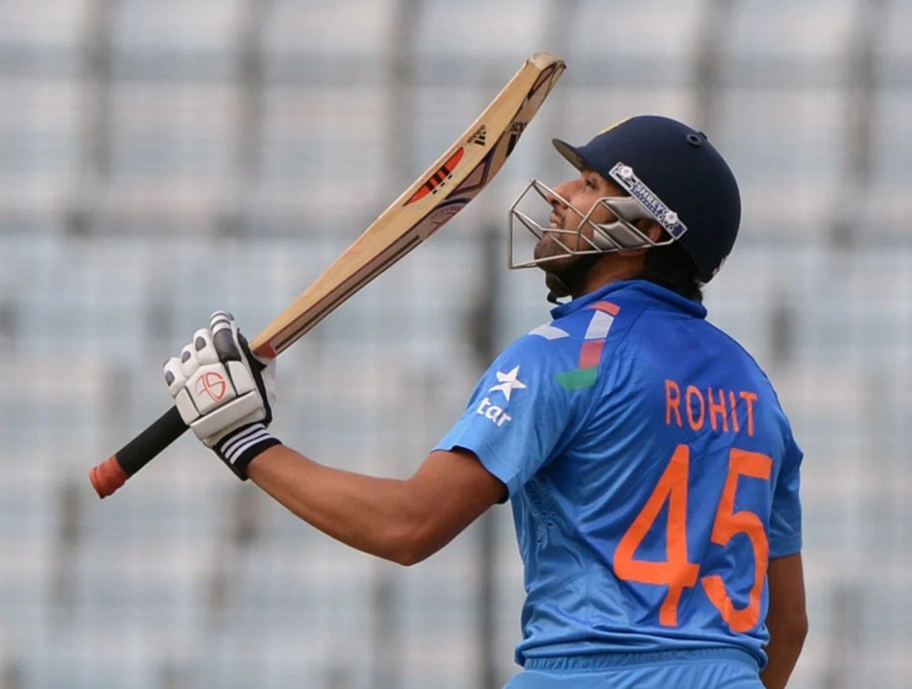 Rohit Sharma raising his bat after a fifty vs Pakistan [Getty Images]