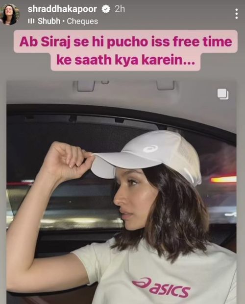 Shraddha Kapoor's Instagram story about Mohammed Siraj's bowling spell vs Sri Lanka.