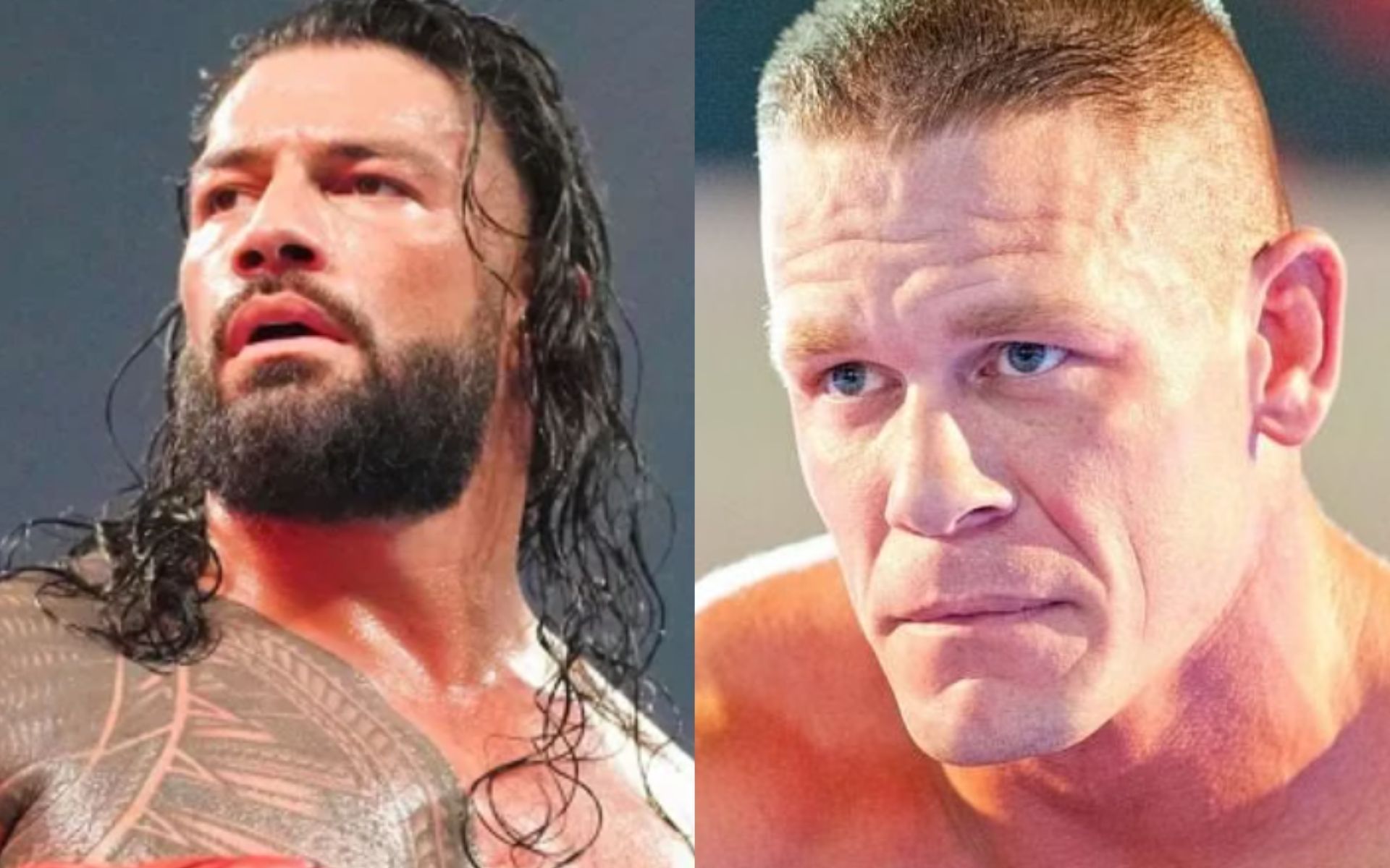 (Left) Roman Reigns (Right) John Cena