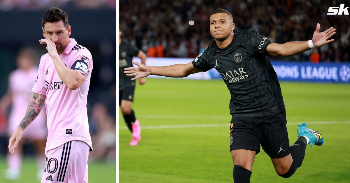PSG striker Kylian Mbappe (right) and Lionel Messi
