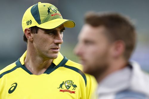 Pat Cummins in action, Australia v England - ODI Series: Game 3